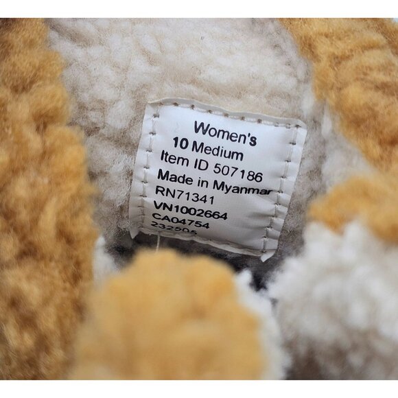 L.L.Bean Women's Mustard Cozy Slipper Bootie Pile Fleece Ankle Shoes Sz 10 3010 - Picture 8 of 16